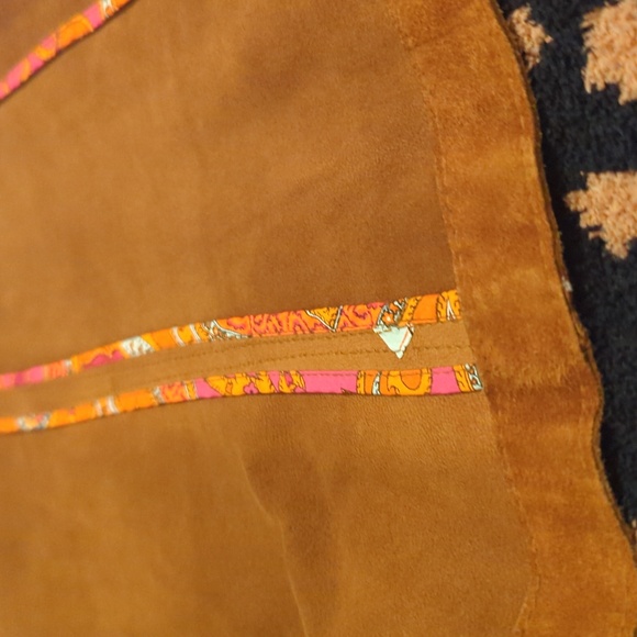 Talbots petite brown camo leather coat - Picture 7 of 9